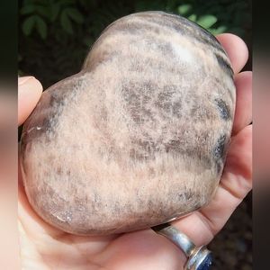 Luminescent Black Moonstone Puffy Heart